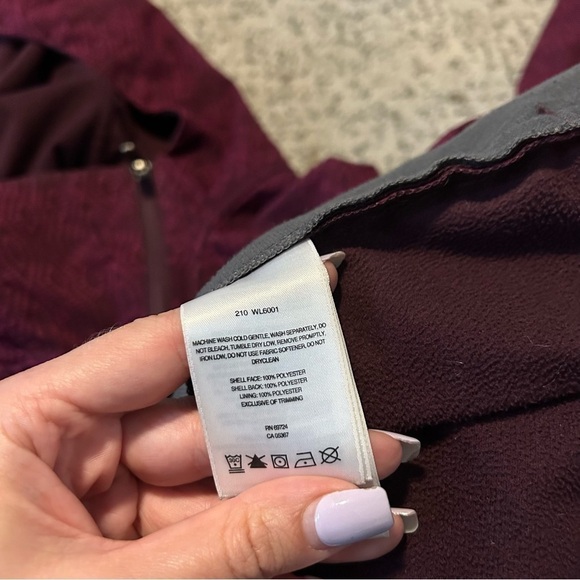 Columbia Plume Purple Side-Zip Fleece Windbreaker Hooded Jacket Size Medium - Picture 10 of 14